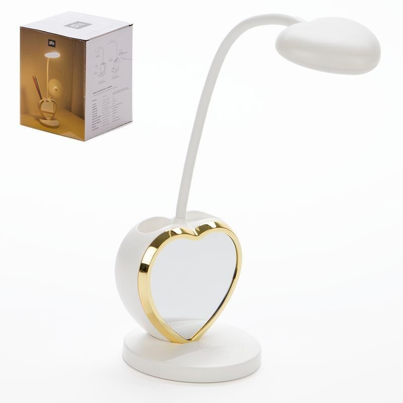 LAMPARA CON PORTALAPICES Y ESPEJO FORMA CORAZON HH2714200