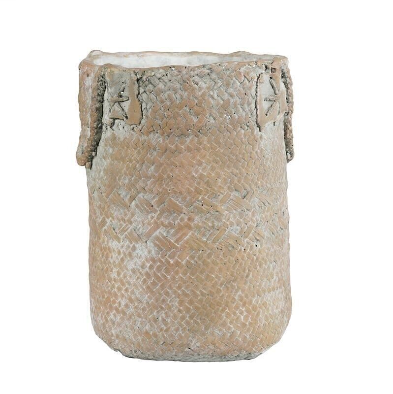 MACETERO CEMENTO FORMA CESTA L BLANCO HH3051123