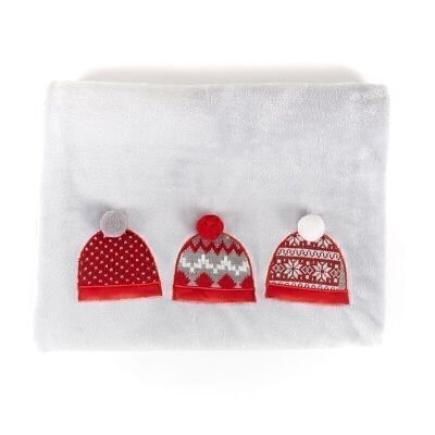 MANTA 130X160 GORROS NAVIDAD HH303221