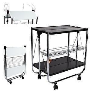 MESA CAMARERA PLEGABLE RUEDAS NEGRA HH249502