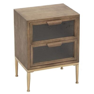 MESITA 2 CAJONES TAPA CRISTAL HH294409
