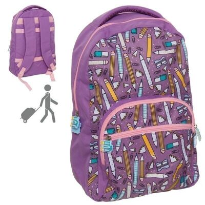 Schulrucksack mit Bleistiften, Lila, HH2861224