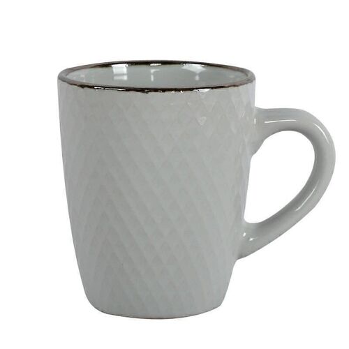 MUG 340ML PORCELANA GRABADO GRIS CLARO HH30512396