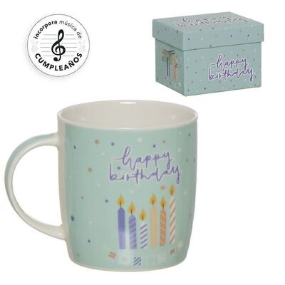 MUG CON CAJA DE MUSICA CUMPLEAÑOS FELIZ HH303509