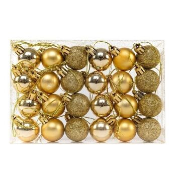 PACK 24 BOLAS 3CM NAVIDAD ORO HH30512248