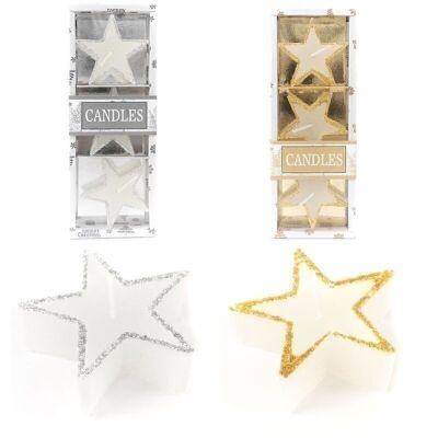 PACK 3 VELAS FORMA ESTRELLA HH30512290