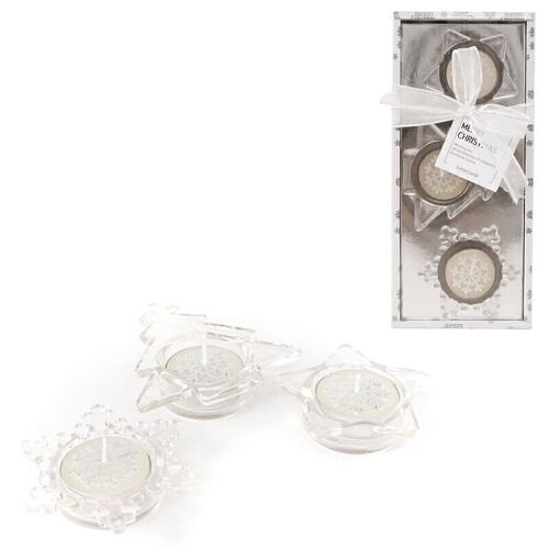 PACK 3 VELAS FORMAS PLATA HH30512292