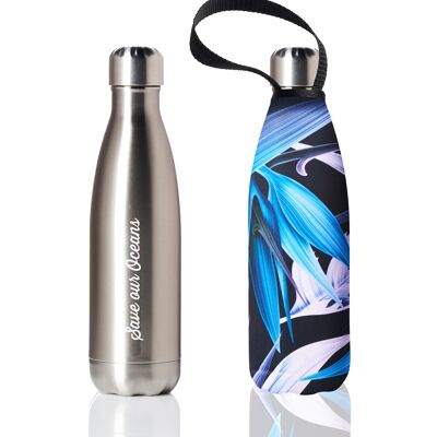 Future Bottle + Carry Cover (Paradise Print) - 500 ml - Silver