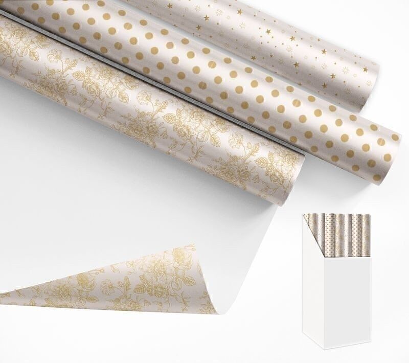 Geschenkpapier, 200 x 70 cm, goldfarben, 3M, HH304118