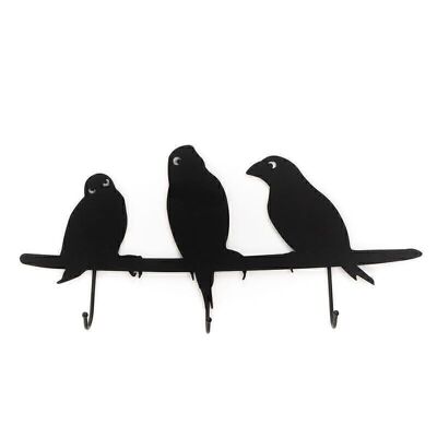 PERCHERO DE PARED 3 COLG. PAJAROS NOIR HH299525