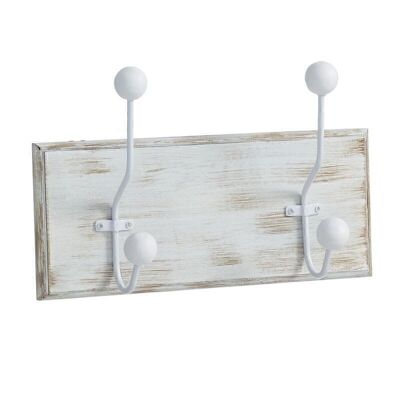 PERCHERO MADERA 2 COLGADORES BLANCO HH275955