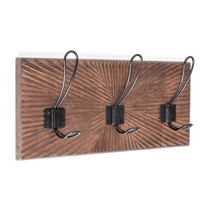PERCHERO PARED 3 COLGADORES MADERA GRABADA HH2914114