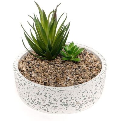 PLANTA ARTIFICIAL MACETA GRANITO HH2540407