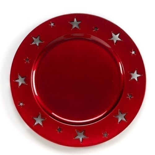 PLATO DECORATIVO TROQUELADO ROJO HH30512215