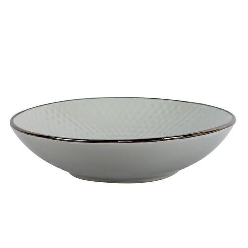 PLATO SOPERO PORCELANA GRABADO GRIS CLARO HH30512393