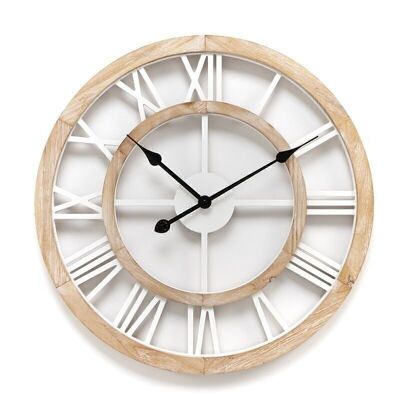 RELOJ 60CM MADERA BLANCO HH2910103