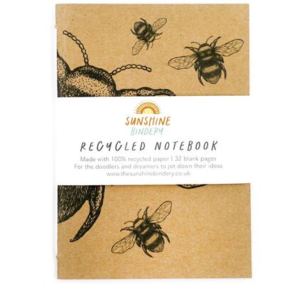 Bumble Bees A6 Recycled Notebook