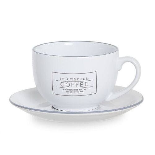 TAZA  450ML CON PLATO ESSENTIAL BLANCO HH254675