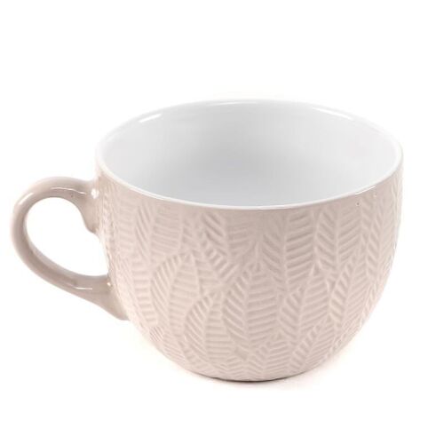 TAZA 550ML HOJAS BEIGE HH290232