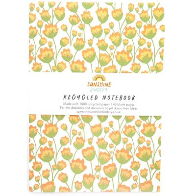 Spring Florals A5 Recycled Blank Notebook