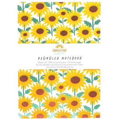 Sunflower A5 Recycled Blank Notebook
