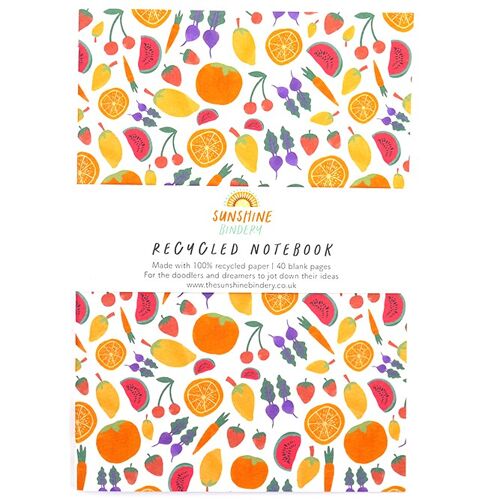 Fruity A5 Recycled Blank Notebook