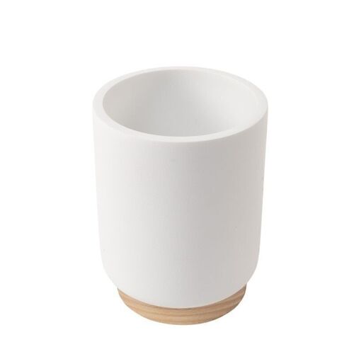 VASO BICOLOR BLANCO/MADERA HH305215