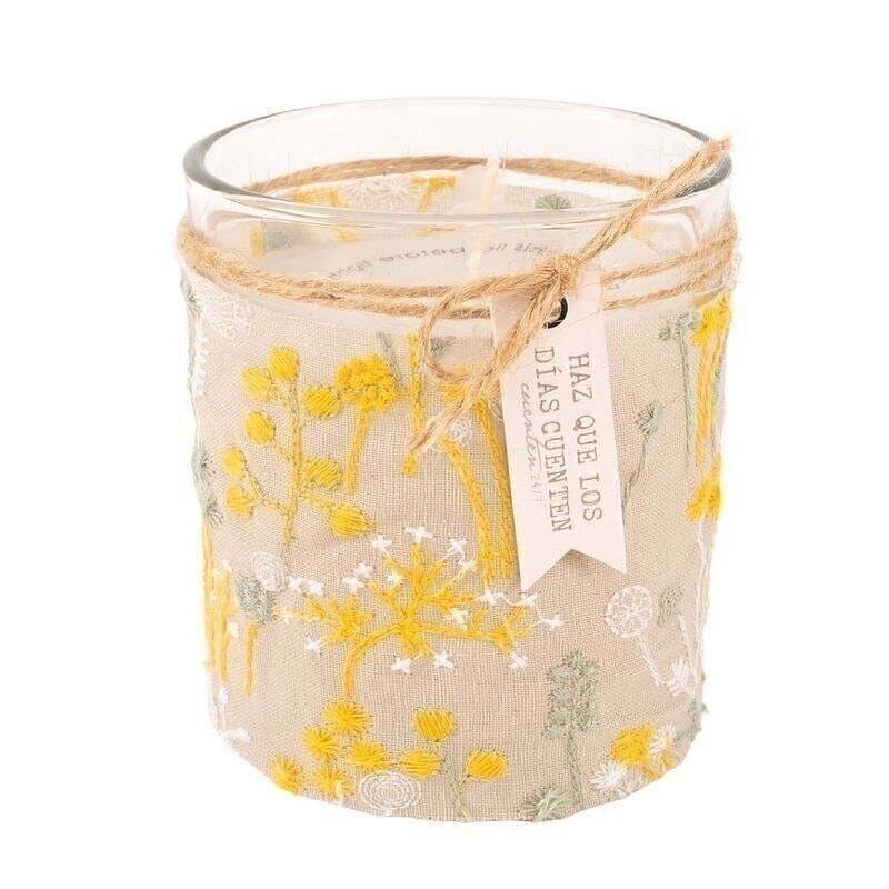 VELA AROMATICA EN VASO L CON BORDADO HH305816
