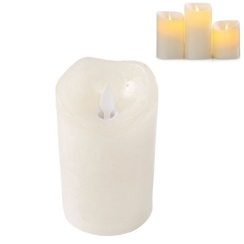 VELA LED M EFECTO LLAMA TEMPORIZ.4-8H CRUDO 2XAA HH30511542