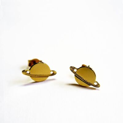 Bijoux Boucles d'oreilles dorées ou argentées Saturne