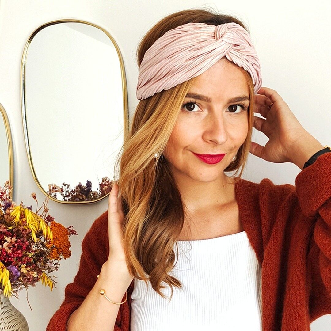 Fascia per capelli NUDE PLEATED / poliestere lucido