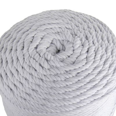 Cuerda de macramé Cuerda Cuerda 3 capas Torsión 5 mm x 230 m (2 kg) Cuerda de cordón de algodón de 3 hebras Natural, Blanco, Negro