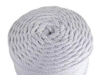 Macrame Cord Corde Ficelle 3 plis Twist 5mm x 230m (2kg) 3 brins cordon coton Naturel, Blanc, Noir