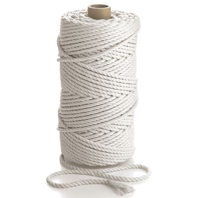 Cordon en coton macramé naturel 3 plis torsadé 5 mm x 100 m 3 brins Corde artisanale Corde de ficelle DYI