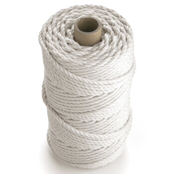 Cordon en coton macramé naturel 3 plis torsadé 5 mm x 100 m 3 brins Corde artisanale Corde de ficelle DYI 2