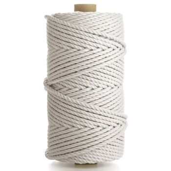 Cordon en coton macramé naturel 3 plis torsadé 5 mm x 100 m 3 brins Corde artisanale Corde de ficelle DYI 3