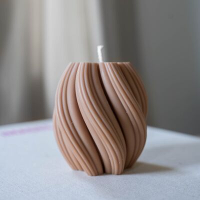 Brown Spiral Candle