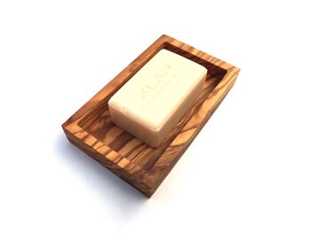 Porte-savon Rectangulaire Porte-savon fait main en bois d'olivier 4