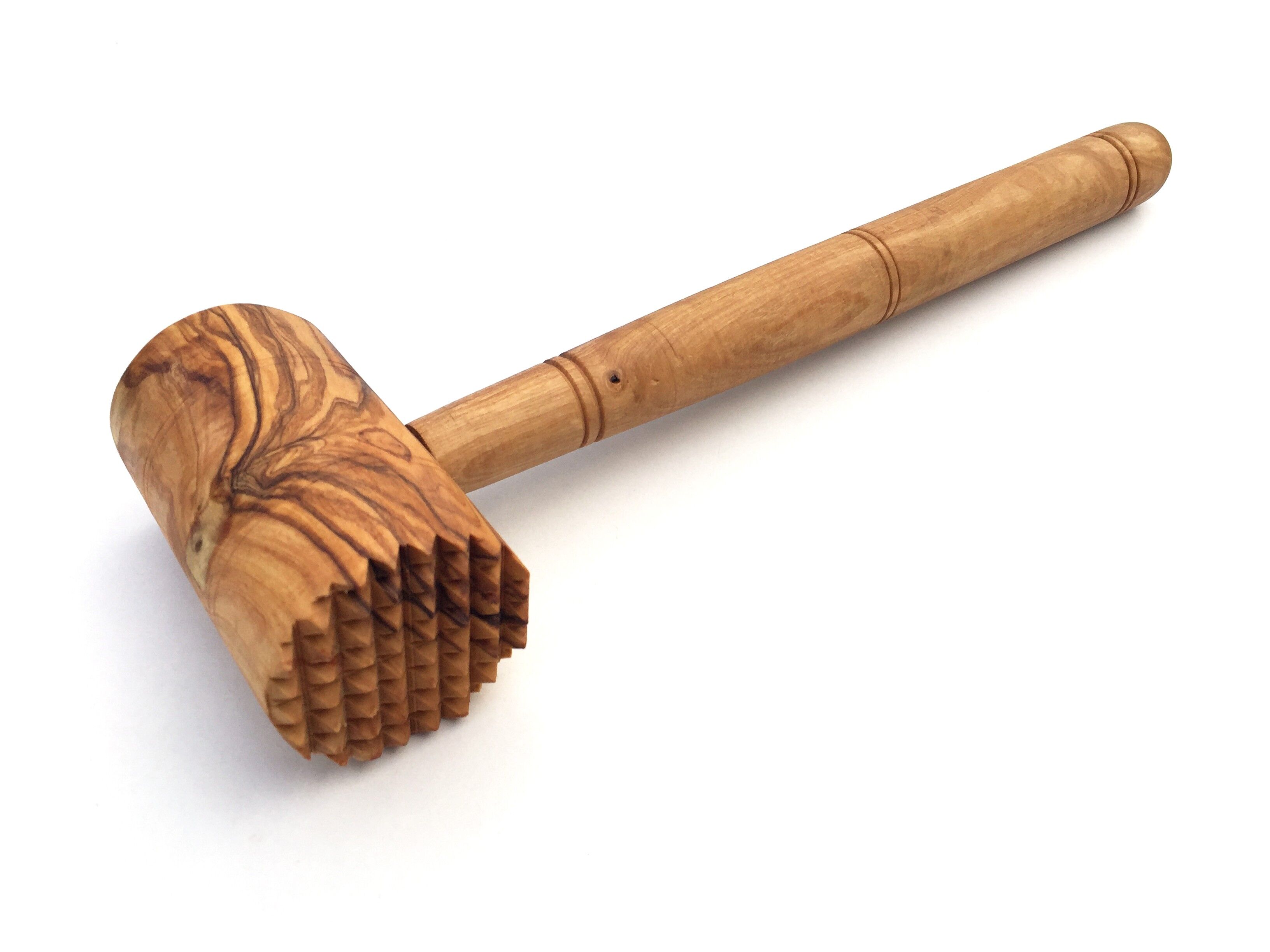 Ablandador de carne mazo redondo de madera de olivo