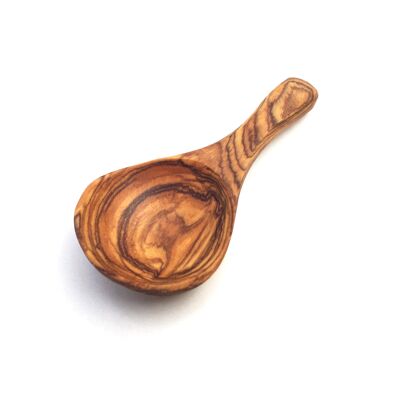 Minicuchara extra ancha 10 cm hecha a mano en madera de olivo