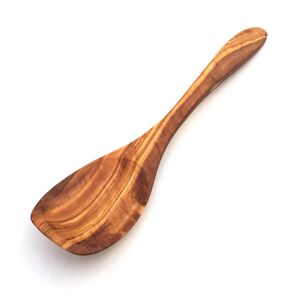 Cuillère/spatule de cuisine manche large courbé en bois d'olivier
