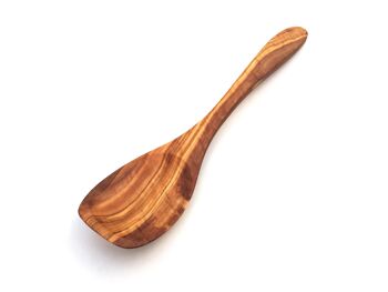 Cuillère/spatule de cuisine manche large courbé en bois d'olivier 1