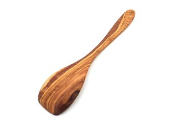 Cuillère/spatule de cuisine manche large courbé en bois d'olivier 4