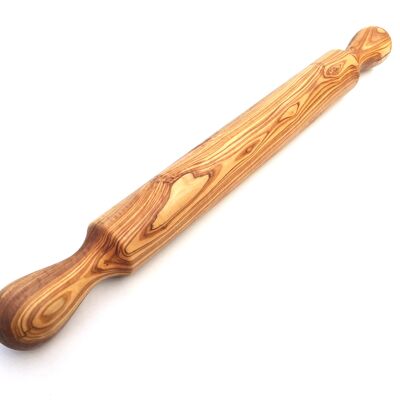 Rolling pin with 2 handles 45 cm Ø 4 cm made of olive wood