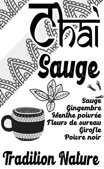 Chai Sauge 100g | Infusion tchai sans théine sans cannelle 2