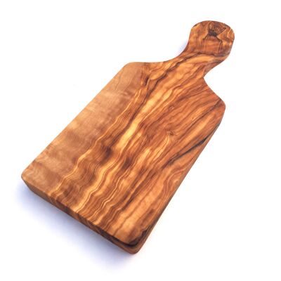 Planche à découper avec manche L 23 cm faite à la main en bois d'olivier
