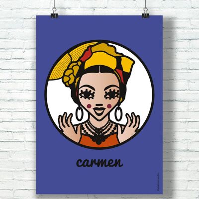 POSTER "Carmen" (21 cm x 29,7 cm) / Omaggio grafico a Carmen Miranda dell'illustratrice ©️Stéphanie Gerlier