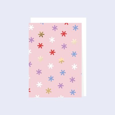 Colorful greeting card with gold foil details