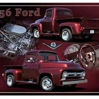 Tin Sign FORD Pickup Truck F100 V8 1956