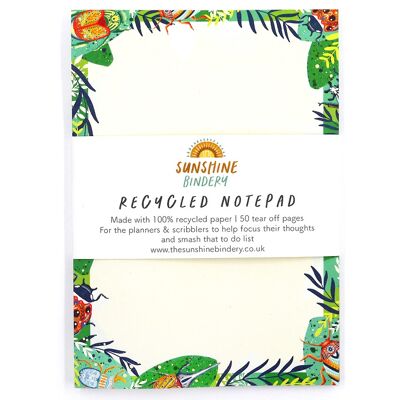 Jungle Bugs A6 Recycled Notepad